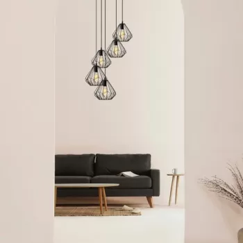 Lustra, Sheen, 521SHN3396, Metal, Negru imagine