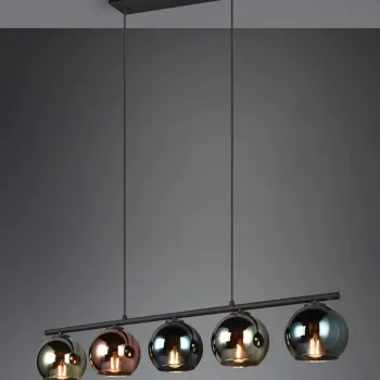 Lustra Sheldon, RL, 83x13x150 cm, 10W, 5x E14, metal, multicolor imagine