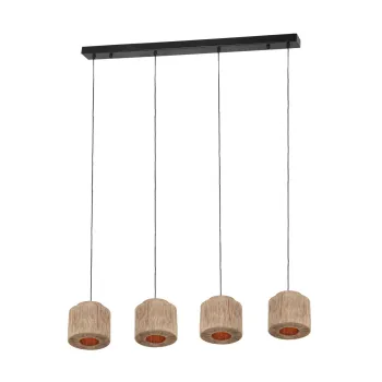 Lustra Smilla, TRIO, 121x20.5x150 cm, 10W, 4x E27, metal, negru mat/bej imagine
