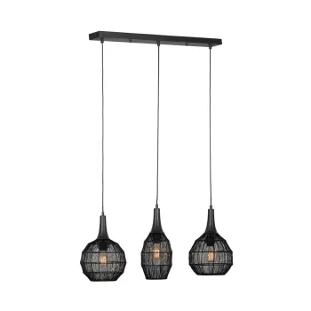 Lustra Soraya, TRIO, 80x26x150 cm, 10W, 3x E27, metal, negru mat imagine