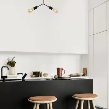 Lustra, Sparrow - 1252, Tatum, 34 x 10 x 26 cm, 2 x E27, 40W, negru imagine