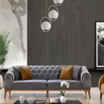 Lustra, Stala, 846STL2847, Metal, Alb / Cupru imagine