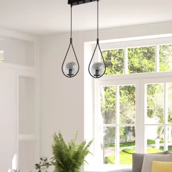 Lustra, Stala, 846STL2863, Metal, Negru imagine