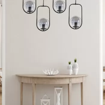 Lustra, Stala, 846STL2886, Metal, Negru imagine