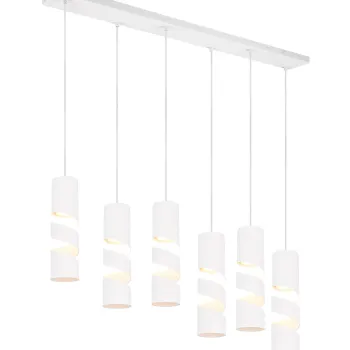 Lustra Stream, TRIO, 100x9x150 cm, 10W, 6x GU10, metal, alb mat imagine