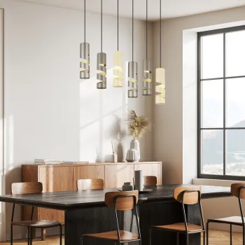 Lustra Stream, TRIO, 100x9x150 cm, 10W, 6x GU10, metal, multicolor imagine