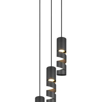 Lustra Stream, TRIO, 30x150 cm, 10W, 3x GU10, metal, negru mat imagine