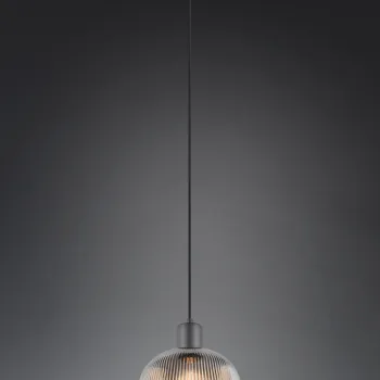 Lustra Tarifa, TRIO, 22x150 cm, 25W, 1x E27, metal, negru mat/argintiu imagine