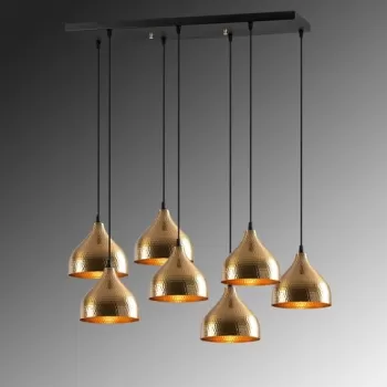 Lustra, Tattoo - 6222, Tatum, 80 x 40 x 114 cm, 7 x E27, 40W, aramiu antic imagine