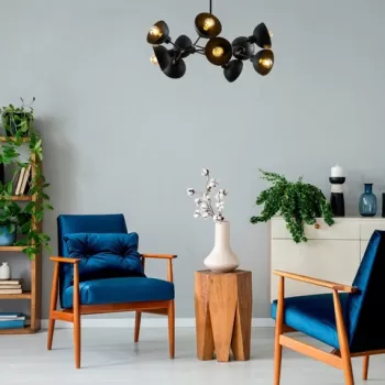 Lustra, Tatum, 584TTM1197, Metal, Negru imagine