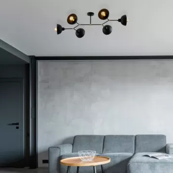 Lustra, Tatum, 584TTM1239, Metal, Negru imagine