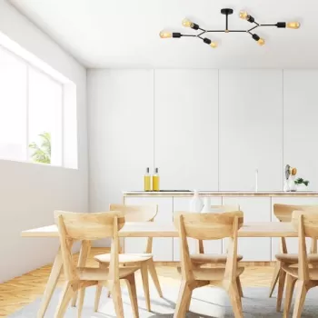 Lustra, Tatum, 584TTM1251, Metal, Negru imagine