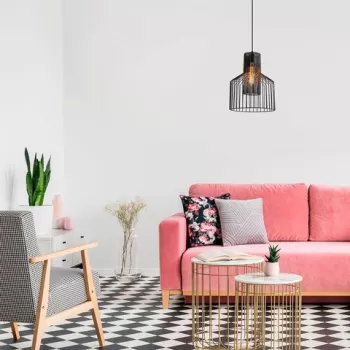 Lustra, Tatum, 584TTM1307, Metal, Negru imagine