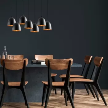 Lustra, Tatum, 584TTM1367, Metal, Negru imagine