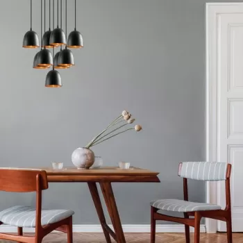 Lustra, Tatum, 584TTM1371, Metal, Negru imagine