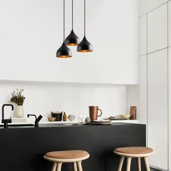 Lustra, Tatum, 584TTM1375, Metal, Negru imagine