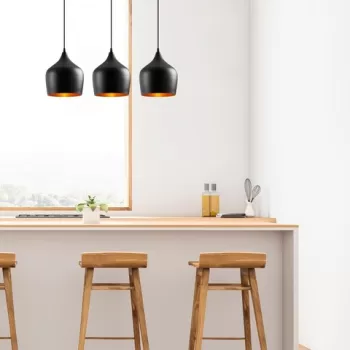 Lustra, Tatum, 584TTM1397, Metal, Negru imagine