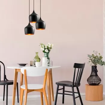 Lustra, Tatum, 584TTM1401, Metal, Negru imagine