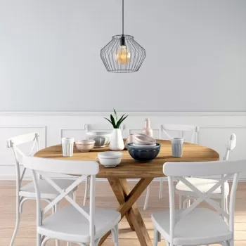 Lustra, Tatum, 584TTM1417, Metal, Negru imagine