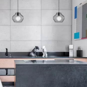 Lustra, Tatum, 584TTM1419, Metal, Negru imagine