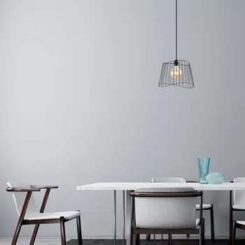 Lustra, Tatum, 584TTM1459, Metal, Negru imagine