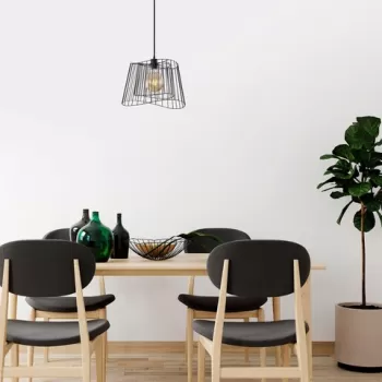 Lustra, Tatum, 584TTM1460, Metal, Negru imagine