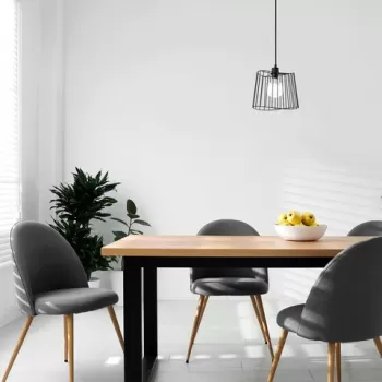 Lustra, Tatum, 584TTM1461, Metal, Negru imagine