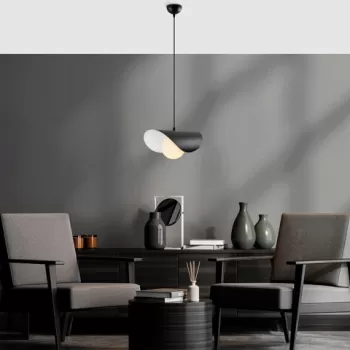 Lustra, Tatum, 584TTM2118, Metal, Alb/Negru imagine