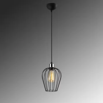 Lustra, Tel - 6676, Opviq, 20 x 116 cm, 1 x E27, 40W, negru imagine