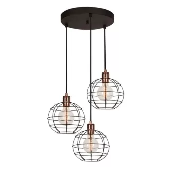 Lustra Tellini MR - 1001, Opviq, 40 x 113 cm, 3 x E27, 100W, negru imagine