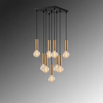 Lustra, Tempo - 6027, Tatum, 50 x 50 x 136 cm, 9 x E27, 40W, aramiu antic imagine