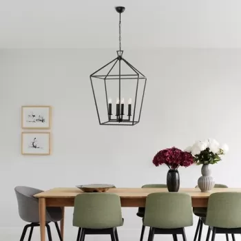 Lustra, Till - 13251, Fulgor, 50 x 71 x 123 cm, 4 x E14, 40W, negru imagine