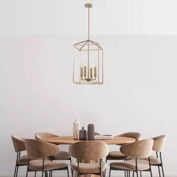 Lustra, Till - 13256, Fulgor, 35 x 35 x 107 cm, 4 x E14, 40W, auriu imagine