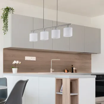 Lustra Tommy, RL, 75x12x150 cm, 28W, 4x E14, metal, nichel mat/alb imagine