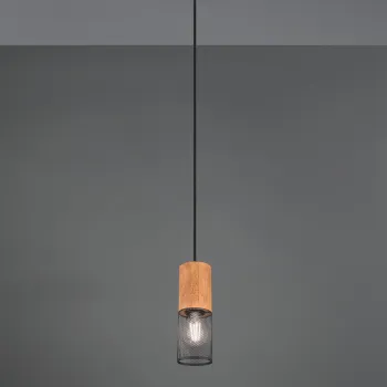 Lustra Tosh, TRIO, 10x150 cm, 40W, 1x E27, metal, negru mat/natur imagine