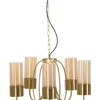 Lustra Versailles, Mauro Ferretti, O60 x 103 cm, 5 x E27, 20W, fier/sticla, auriu imagine