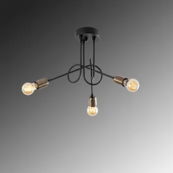 Lustra, Viraj - 10875, Fulgor, 45 x 45 x 32 cm, 3 x E27, 15W, negru imagine