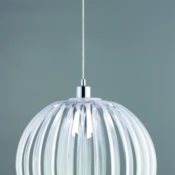 Lustra Zucca, TRIO, 40x150 cm, 60W, 1x E27, acril, argintiu/transparent imagine