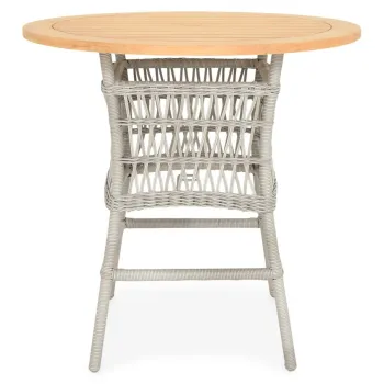 Masa bar pentru gradina/terasa Mackinac, 107x106 cm, aluminiu/lemn de teak, gri/natur imagine