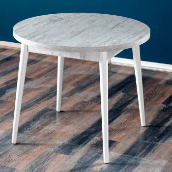 Masa, Beckley, Stil Antik, 90x90x77.5 cm, Antic / Alb imagine