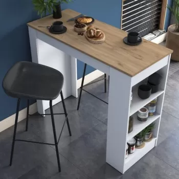 Masa bucatarie, Rani, JA103 - 2345, 120 x 100 x 50 cm, pal melaminat, nuc/alb imagine