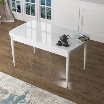 Masa, Charlotte, Han, 114x78x70 cm, Marmura alba / Alb imagine