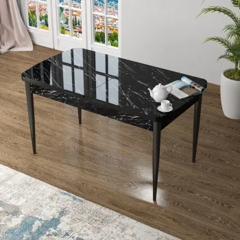 Masa, Charlotte, Han, 114x78x70 cm, Marmura neagra / Negru imagine