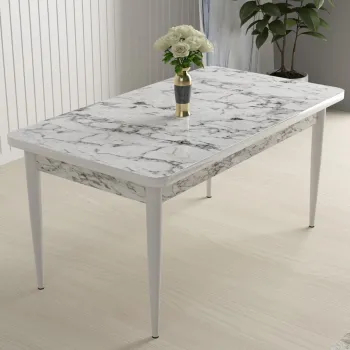 Masa, Charlotte, Nil, 110x76x71 cm, Marmura alba / Alb imagine