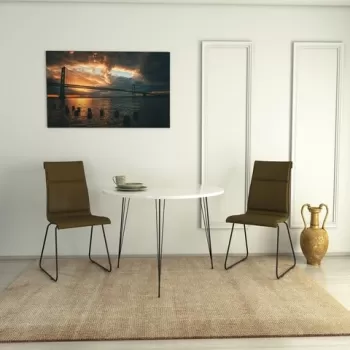 Masa, Comforty, Sandalf 801CMY2930, 90 x 75 x 90 cm, pal melaminat, alb lucios imagine