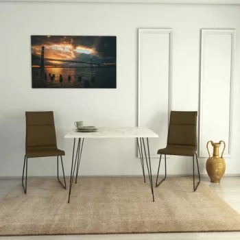 Masa, Comforty, Sandalf Square, 90x75x90 cm, Alb negru imagine