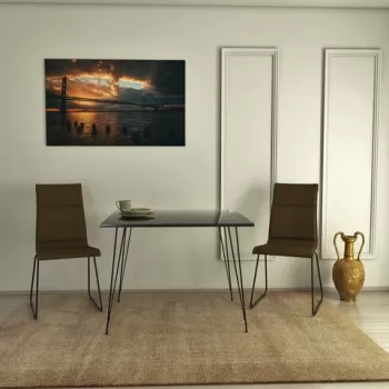 Masa, Comforty, Sandalf Square, 90x75x90 cm, Alb negru imagine