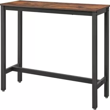 Masa de bar cu Alinru, Vasagle, 120 x 40 x 100 cm, PAL/otel, maro rustic imagine