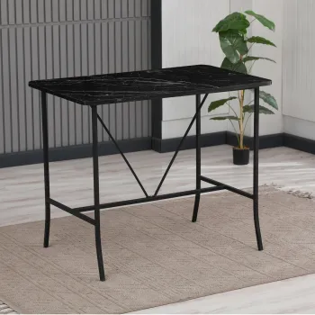 Masa de bar, Hanah Home, Retro, 110x92x70 cm, Negru imagine