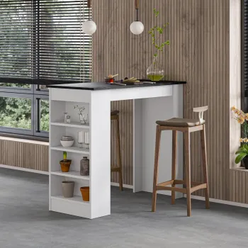 Masa de bar, Hanah Home, Swallow, 117x102x54 cm, Indicatori / Alb imagine